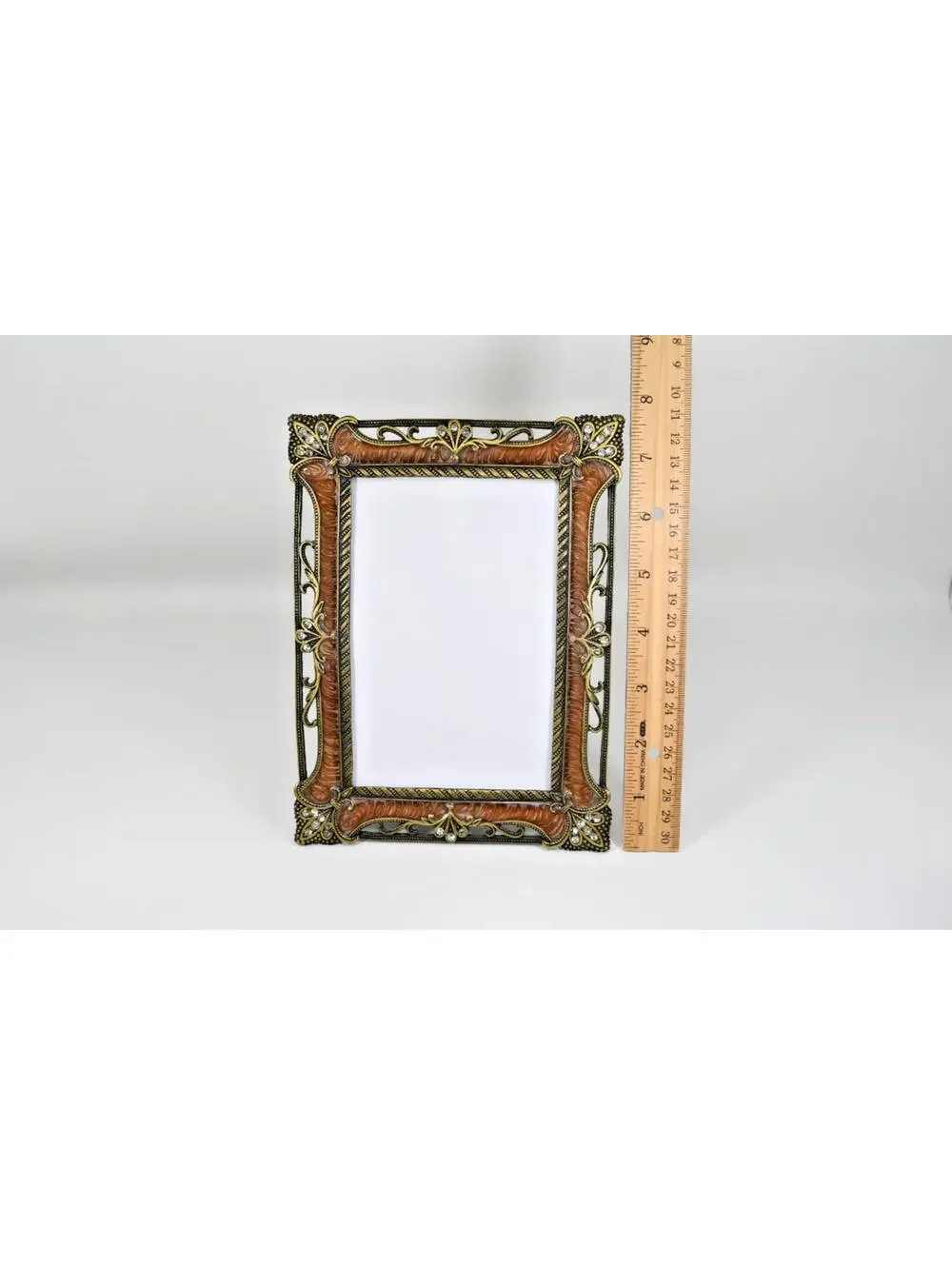 Crystal Enamel Fleur de lis Photo Picture Frame 4x6